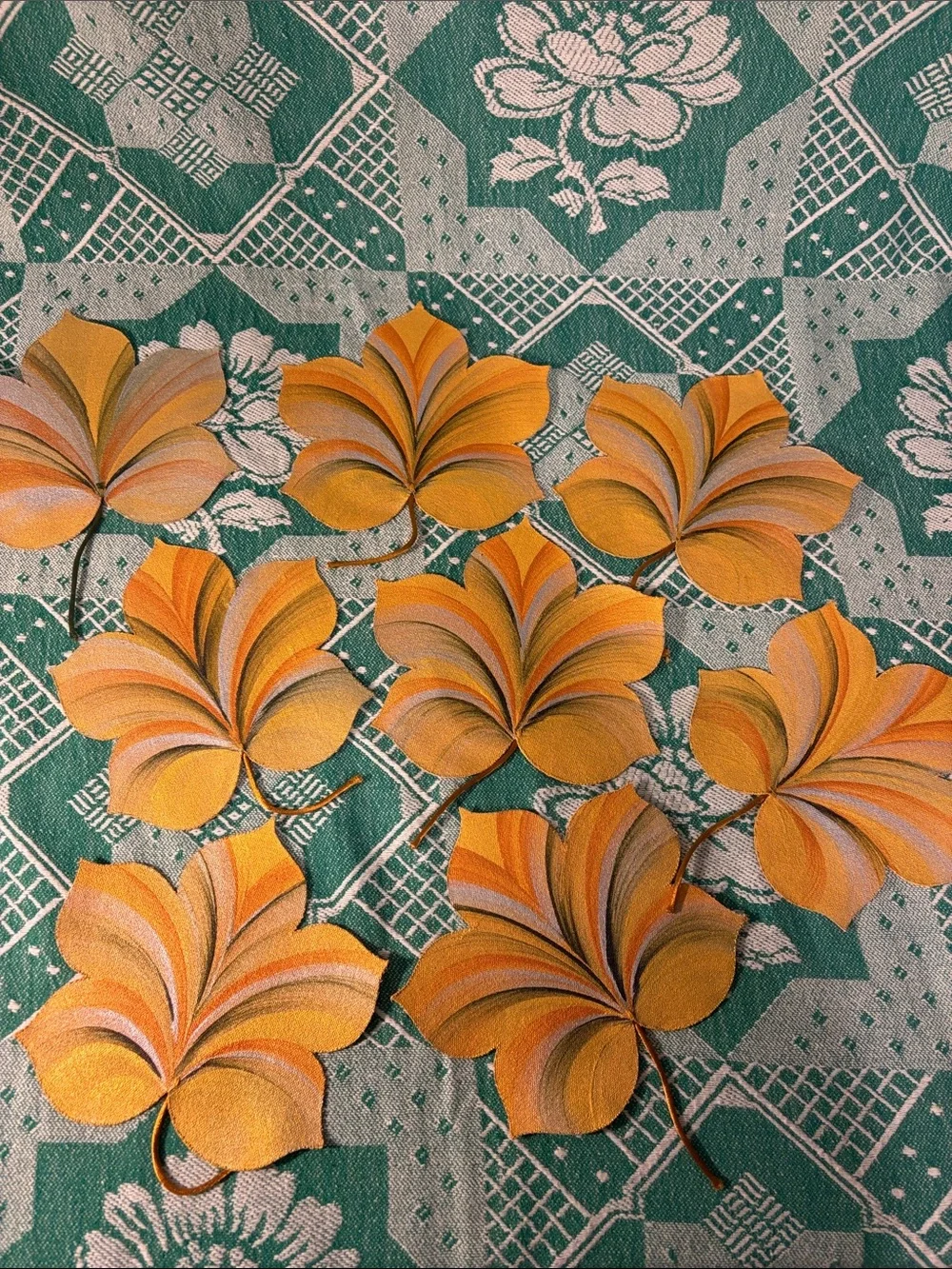 Vintage Carole Shiber Autumn Leaf Napkins Set of 8